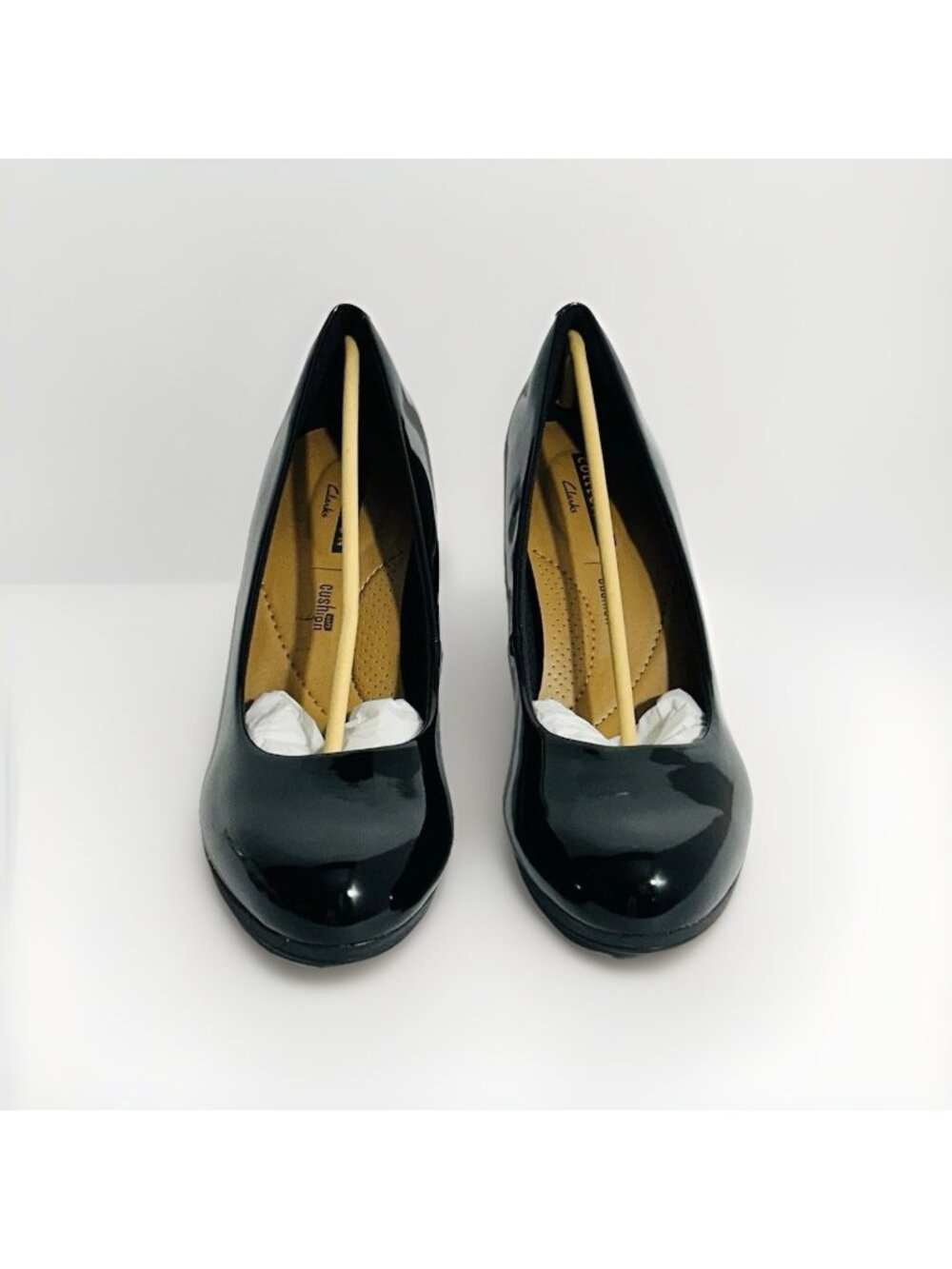 Clark’s Collection Adriel Viola Sz 9 Black Patent Leather Pumps 3” Heels